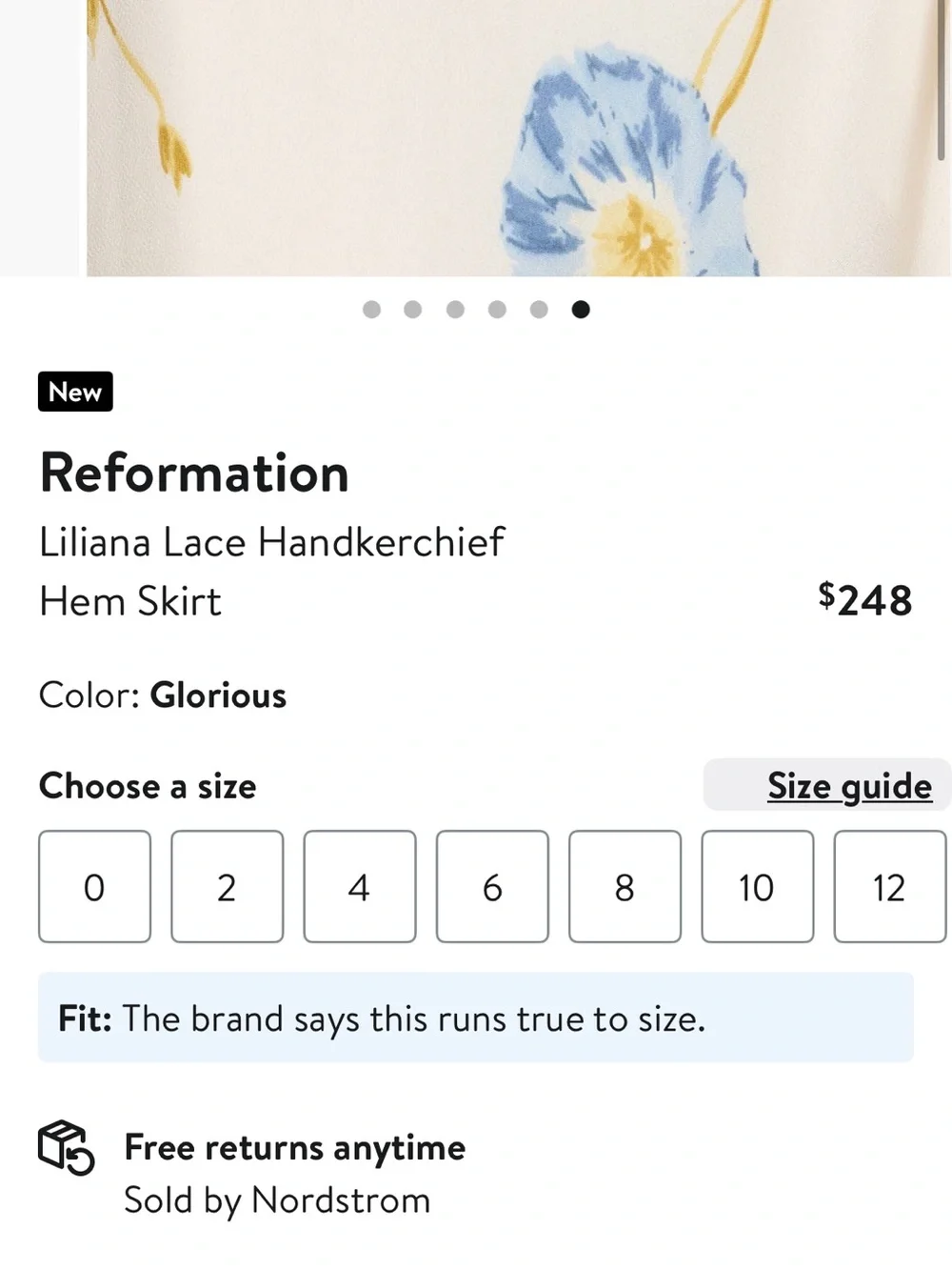 New Reformation Liliana Lace Handkerchief
Hem Skirt in Glorious 💛 - Picture 8 of 8